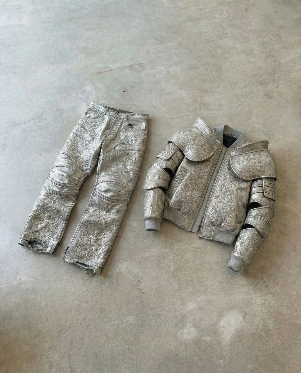 Armor Leather Jacket - silver