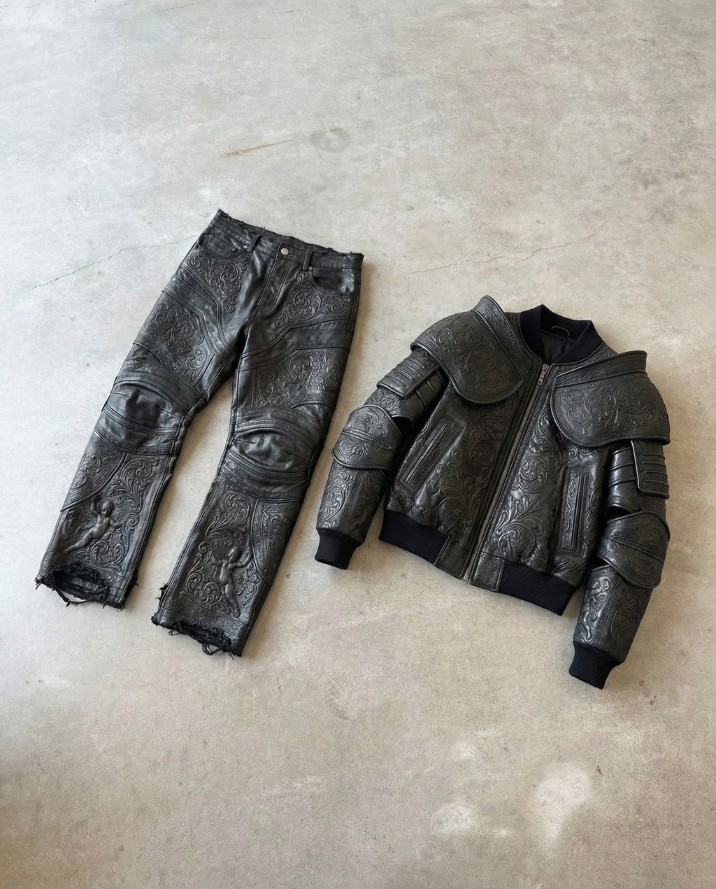 Armor Leather Jacket - black