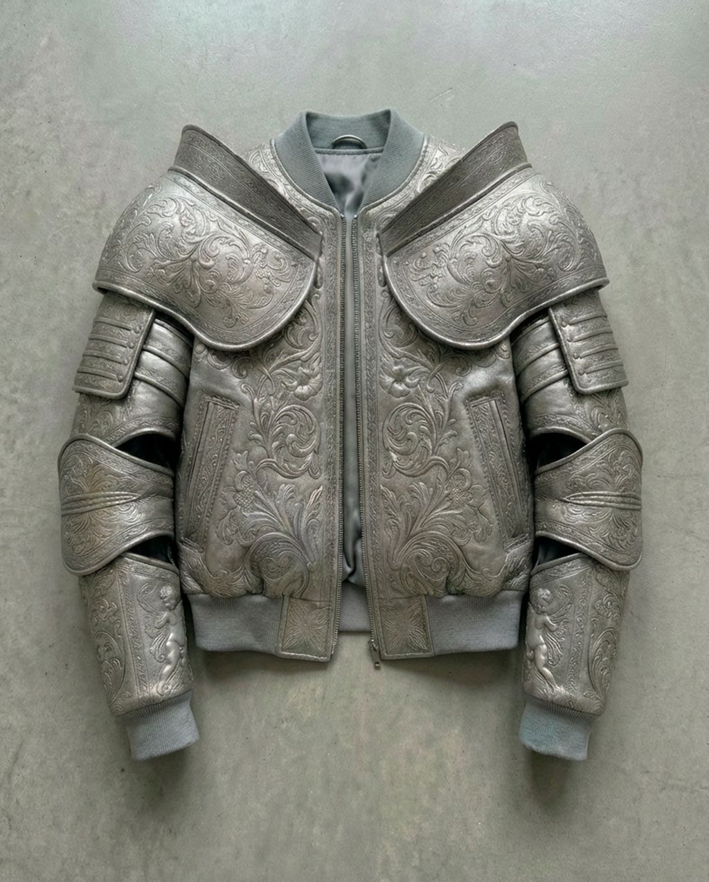 Armor Leather Jacket - silver
