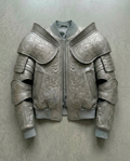 Armor Leather Jacket - silver